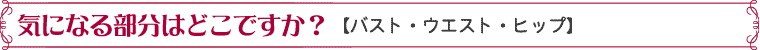 気になる部分はどこですか？【バスト・ウエスト・ヒップ】